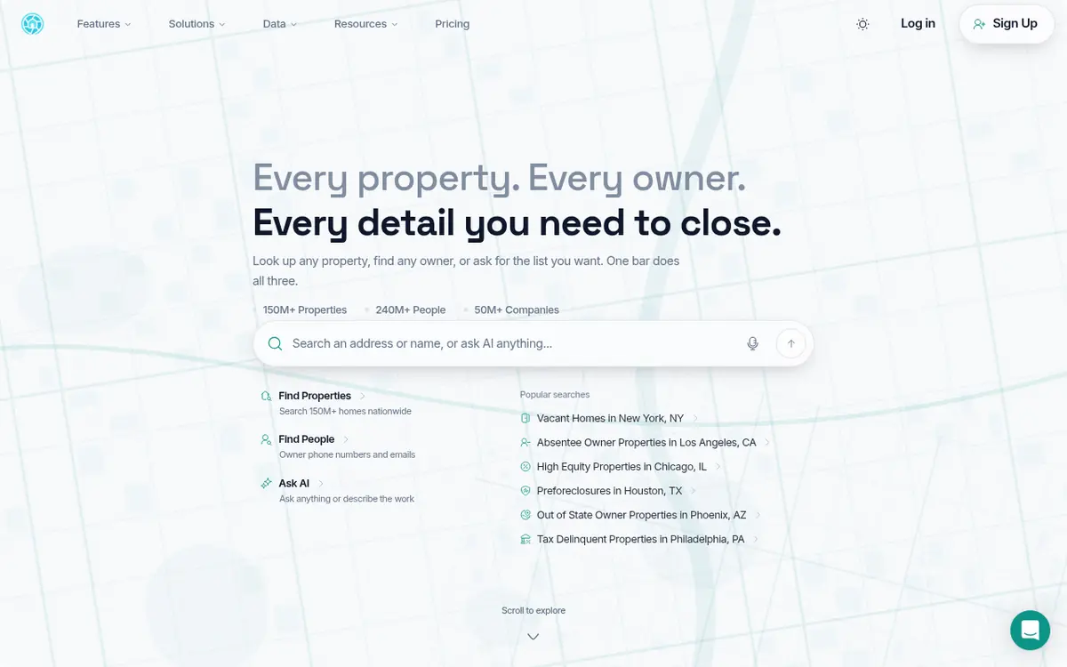 DealMachine homepage screenshot