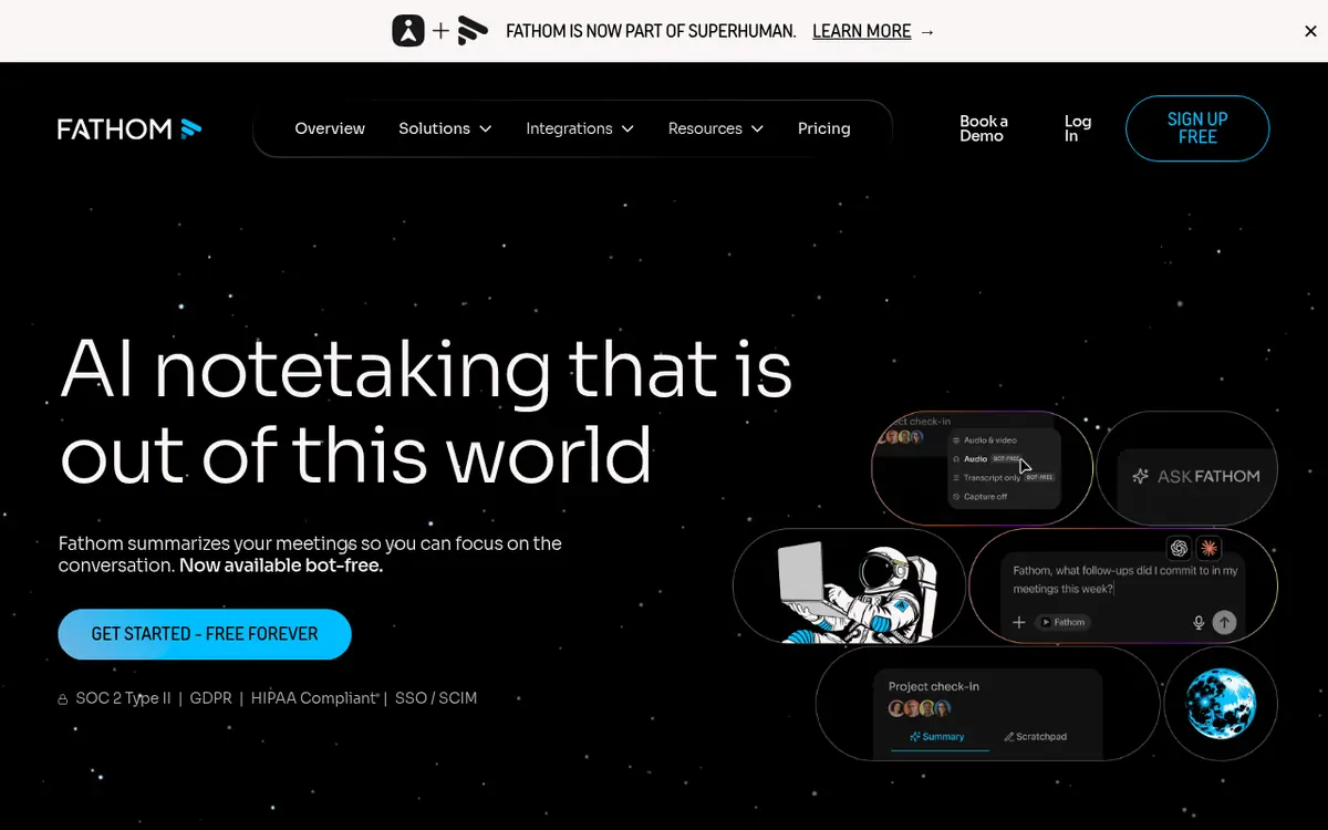 Fathom homepage screenshot