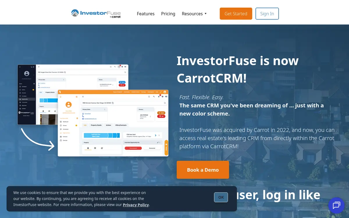 InvestorFuse homepage screenshot