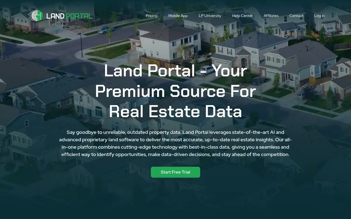 Land Portal homepage screenshot