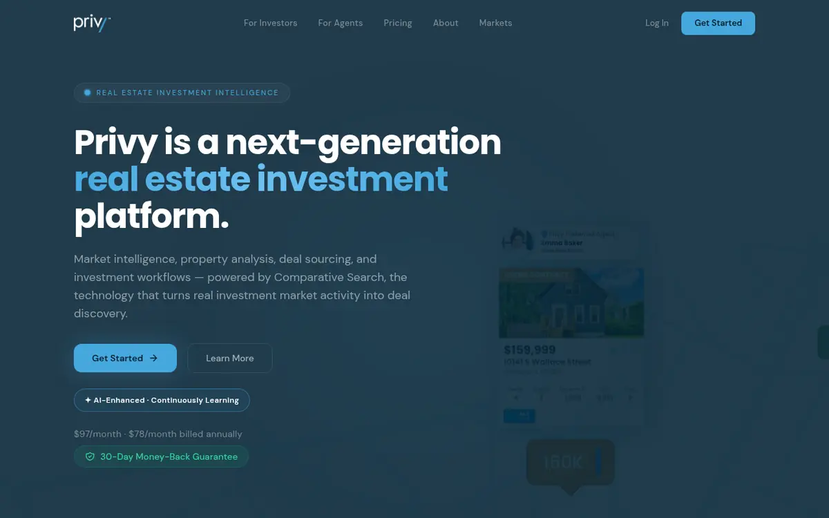 Privy homepage screenshot