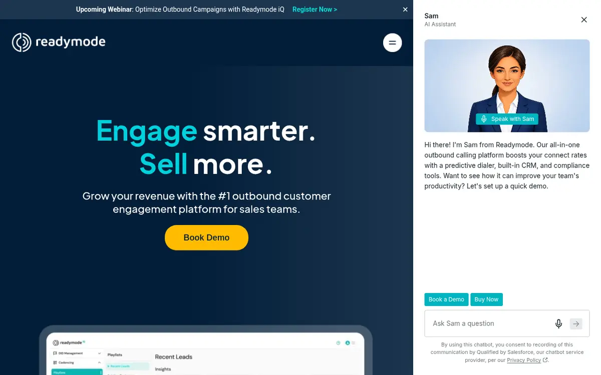 ReadyMode homepage screenshot