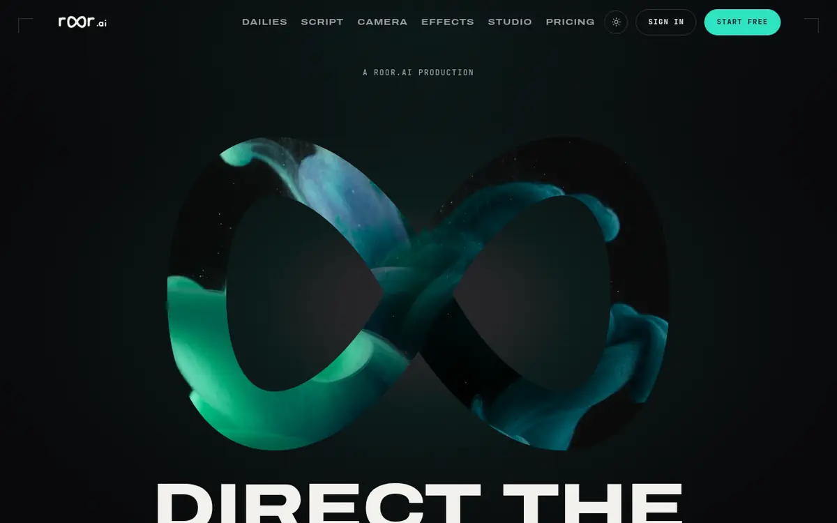 Roor homepage screenshot